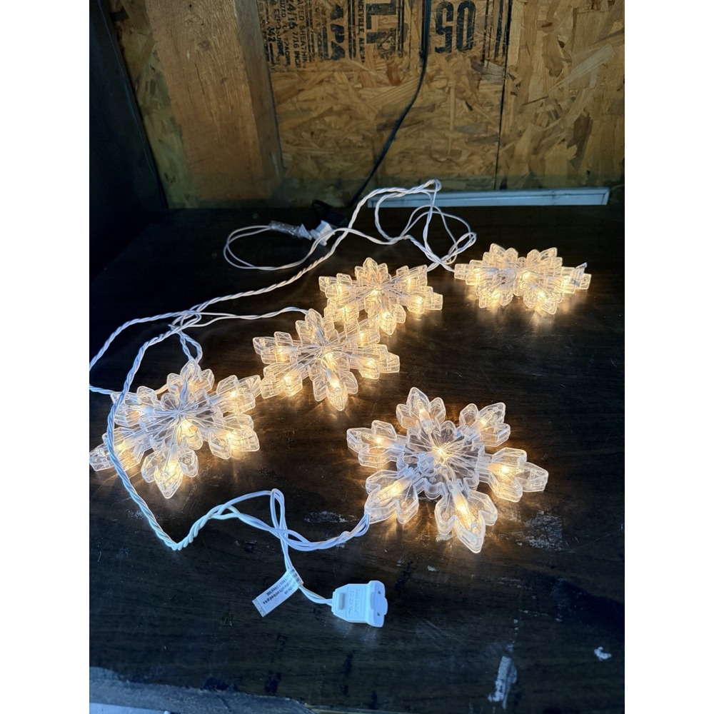 GE 5 CT 35 Light Snowflake Icicle Stylelights  Sparkle Clear Christmas